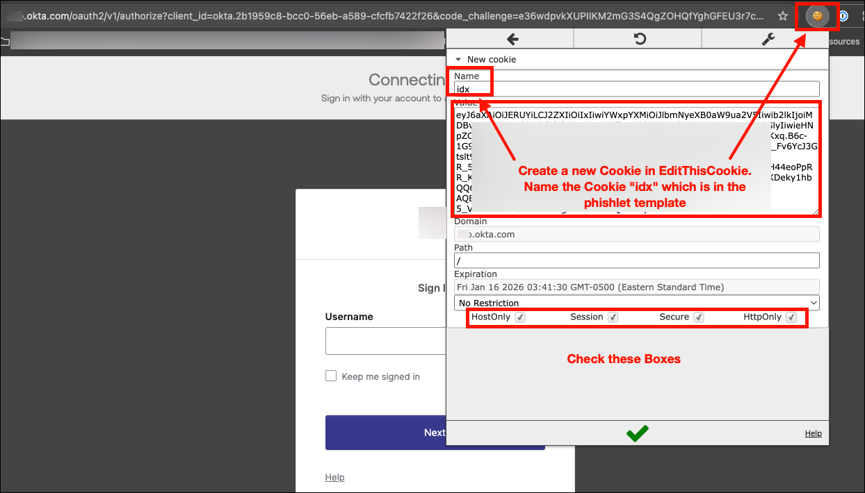 Preparing Cookie Injection